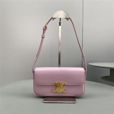 celine triomphe shoulder bag pink